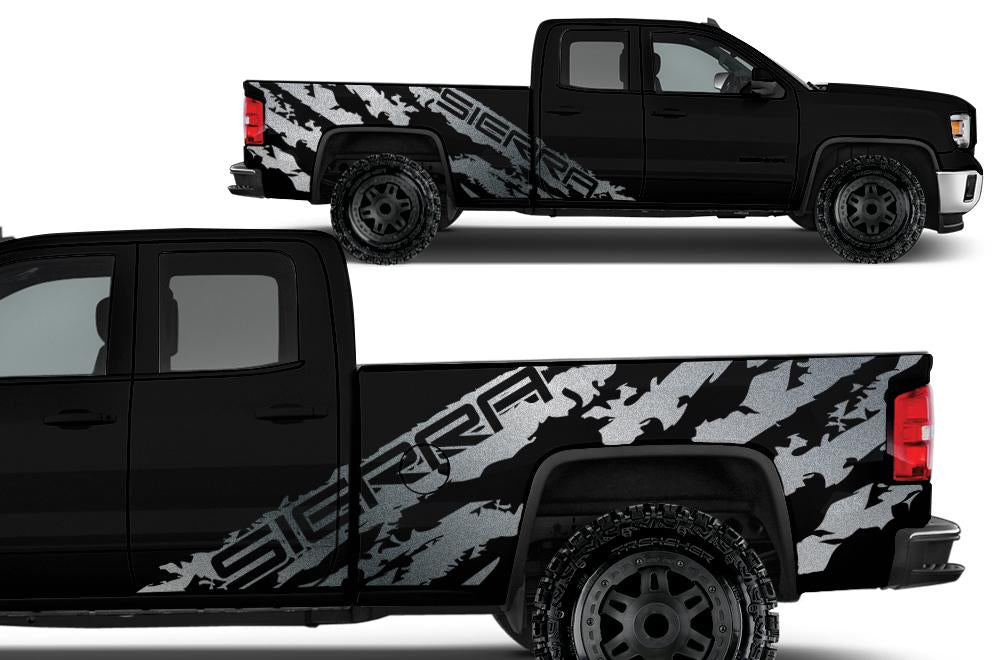 GMC Sierra Vinyl Wrap Kit (2014-2017) Sierra-Shred - RacerX Customs