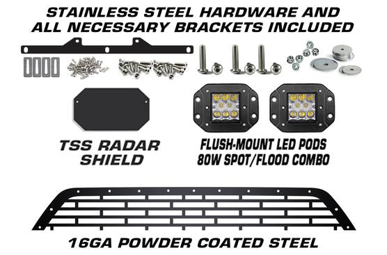 Toyota Tacoma Grille with Spot & Flood LED Pods & TRD Logo (2018-2019) - RacerX Customs