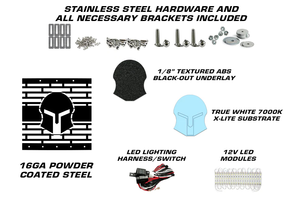 Titan Grille ('16-'19) Black Steel, TITAN with X-Lite LED