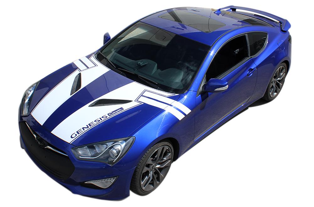 Hyundai Genesis Vinyl Stripes Kit (2013-2017) Rally Stripes - RacerX Customs