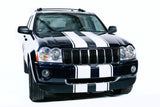 Jeep Grand Cherokee Racing Stripes - Vinyl - Hood & Front (2005-2010) - RacerX Customs