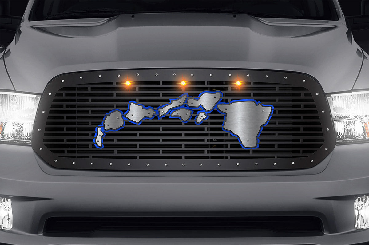 Dodge Ram Steel Grille w/ Raptor Lights ('13-'18) Hawaiian Islands
