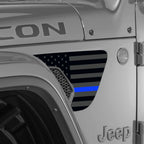 Jeep Wrangler Vent Graphics ('18-'22) Thin Blue Line - RacerX Customs | Auto Graphics, Truck Grilles and Accessories