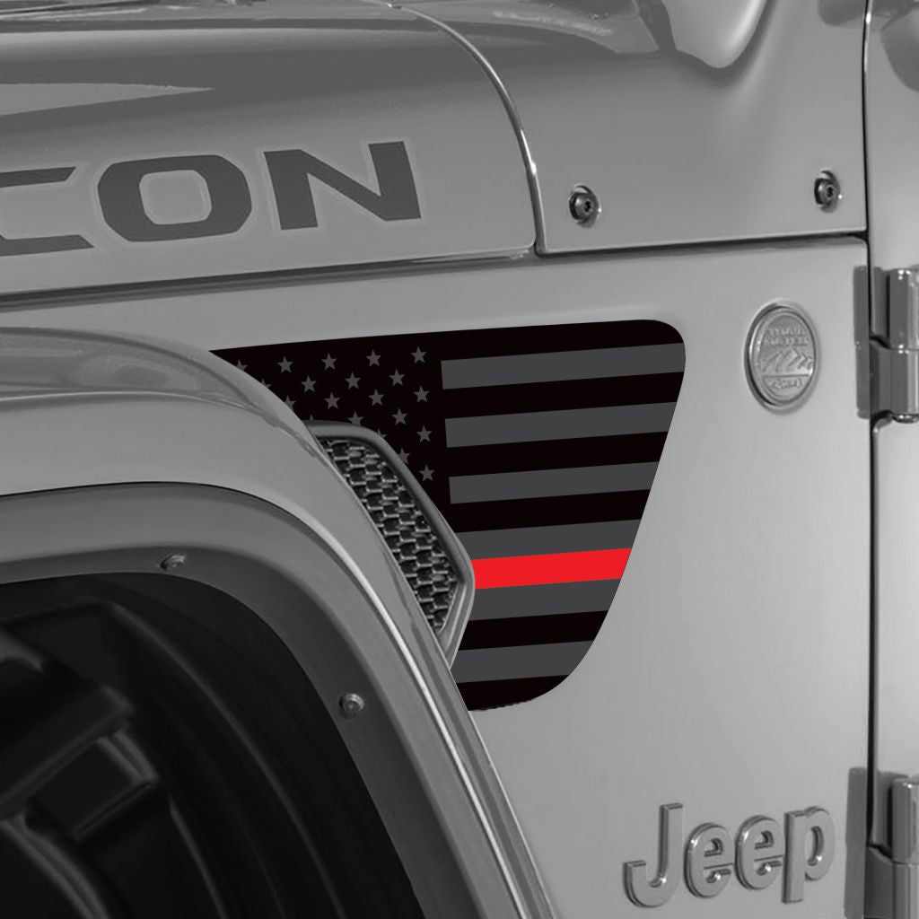 Jeep Wrangler Vent Graphics ('18-'22) Thin Red Line