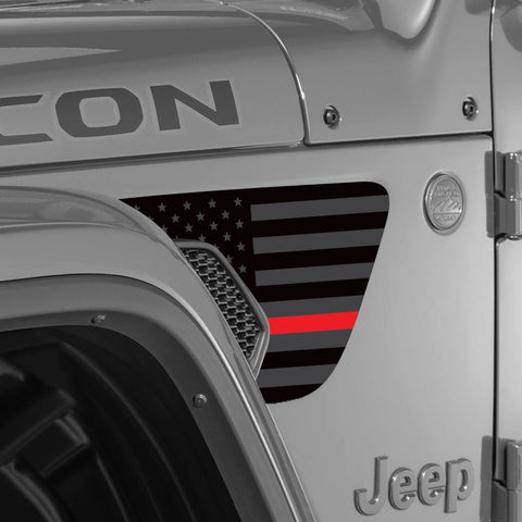 Jeep Wrangler Vent Graphics (2018-2022) Thin Red Line