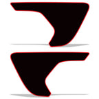 Jeep Wrangler Vent Graphics ('18-'22) Black with Red Border