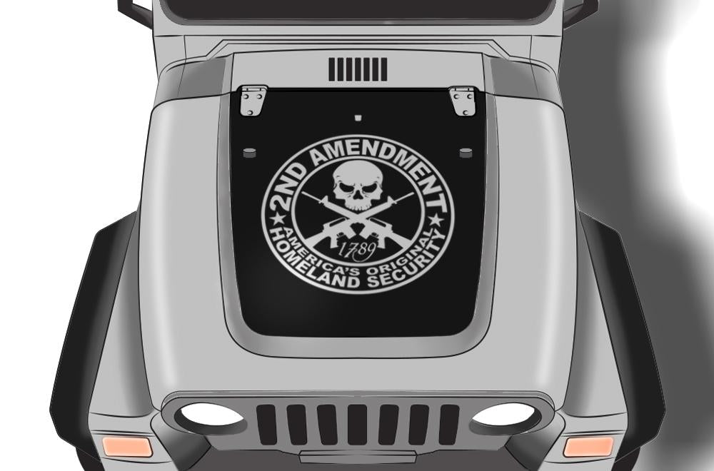 Jeep Wrangler Vinyl Hood Wrap (1999-2006) 2nd Amendment - RacerX Customs