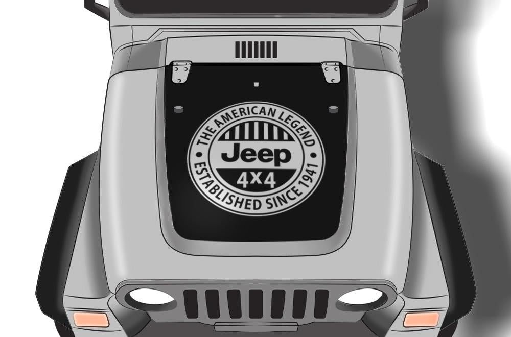Jeep Wrangler Vinyl Hood Wrap (1999-2006) American Legend - RacerX Customs