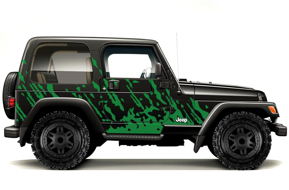 Jeep Wrangler Vinyl Wrap Kit (1999-2006) Burst - RacerX Customs