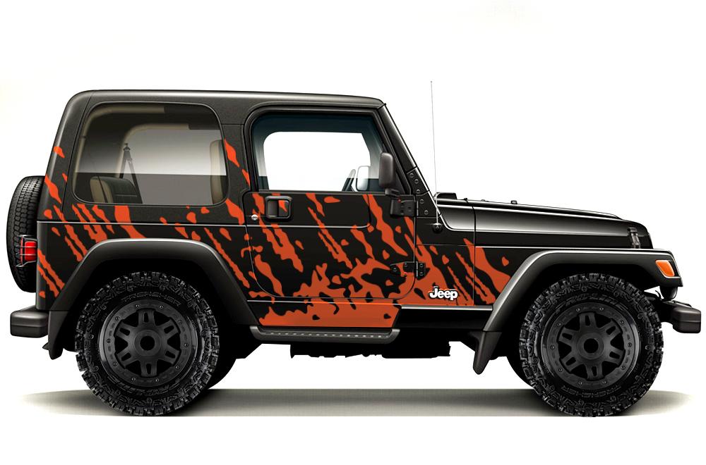 Jeep Wrangler Vinyl Wrap Kit (1999-2006) Burst - RacerX Customs