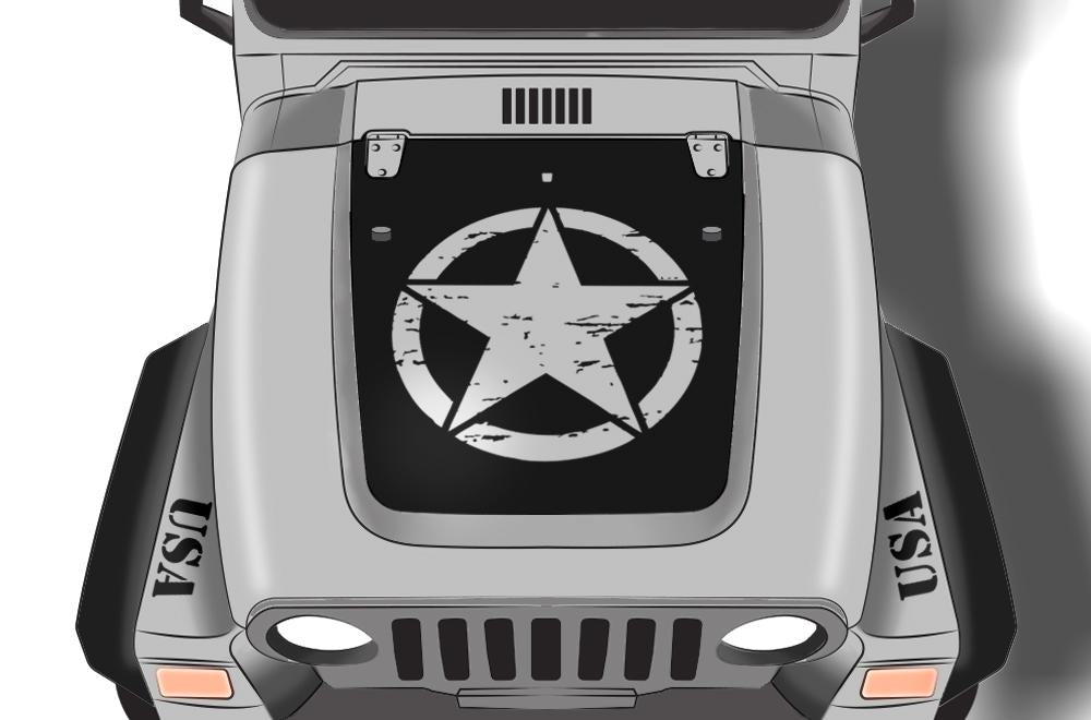 Jeep Wrangler Vinyl Decal Kit (1999-2006) Military Theme - RacerX Customs