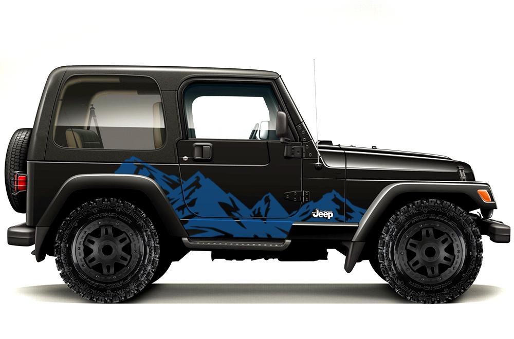 Jeep Wrangler Vinyl Wrap Kit (1999-2006) Mountains - RacerX Customs