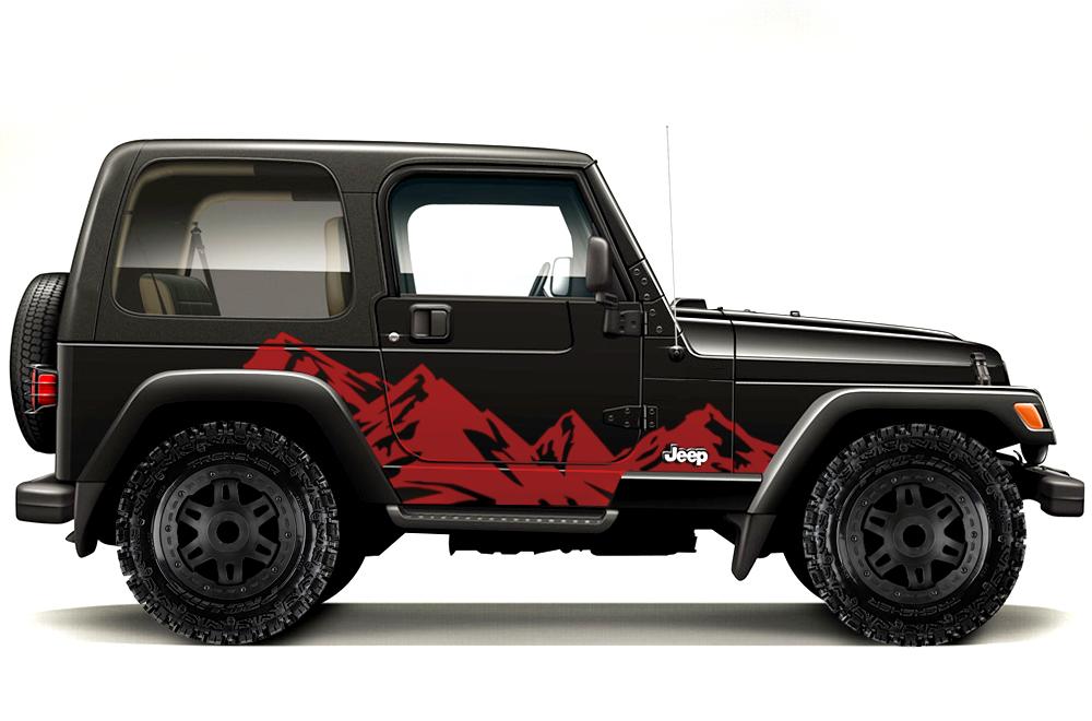 Jeep Wrangler Vinyl Wrap Kit (1999-2006) Mountains - RacerX Customs