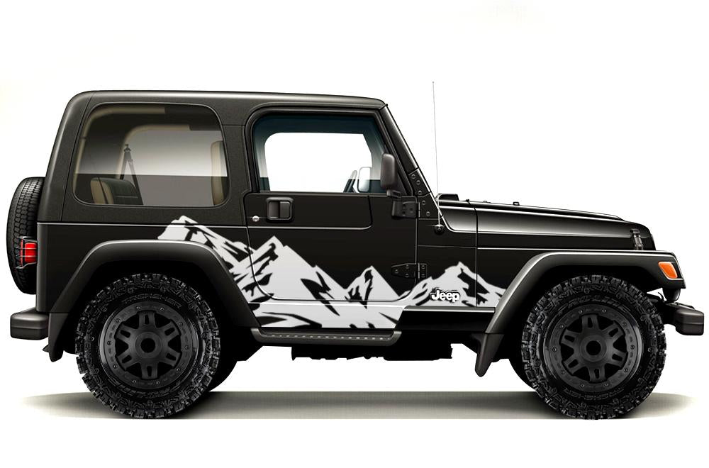 Jeep Wrangler Vinyl Wrap Kit (1999-2006) Mountains - RacerX Customs