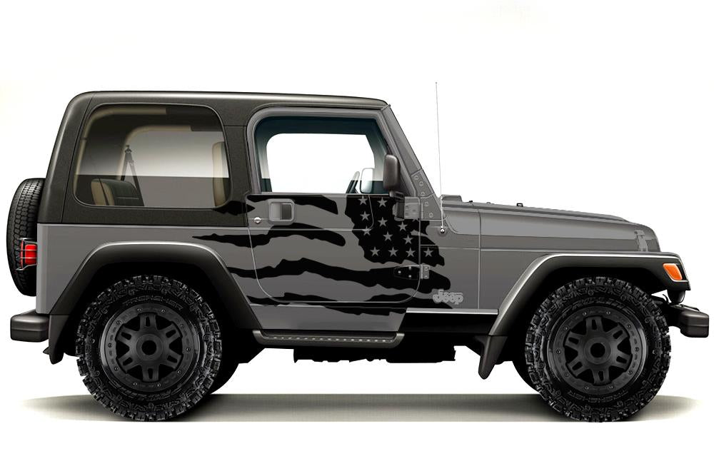 Jeep Wrangler Vinyl Wrap Kit (1999-2006) American Flag - RacerX Customs