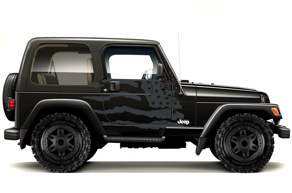 Jeep Wrangler Vinyl Wrap Kit (1999-2006) American Flag - RacerX Customs
