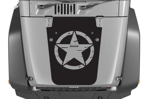 Jeep Wrangler Vinyl Hood Wrap (2007-2016) Damaged Star - RacerX Customs