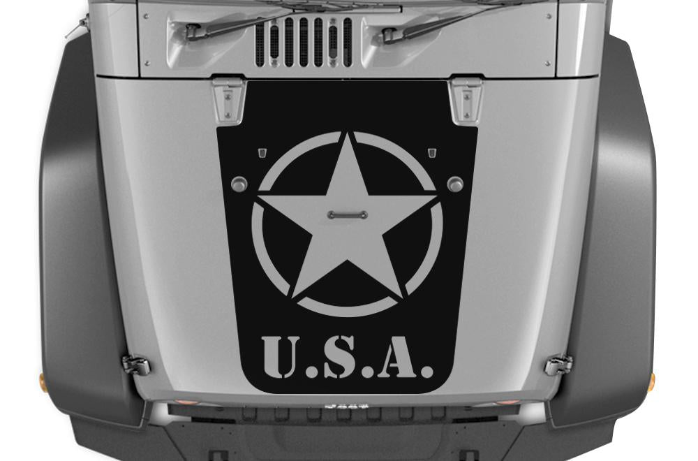 Jeep Wrangler Vinyl Hood Wrap (2007-2016) Army Star - RacerX Customs