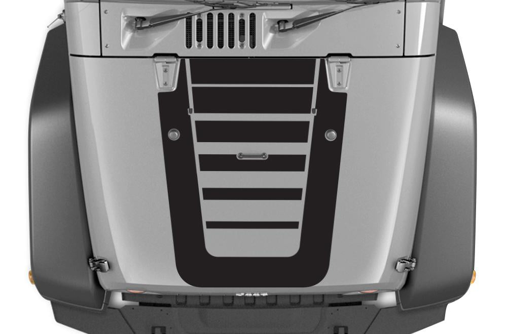 Jeep Wrangler Vinyl Hood Wrap (2007-2016) Strobe - RacerX Customs