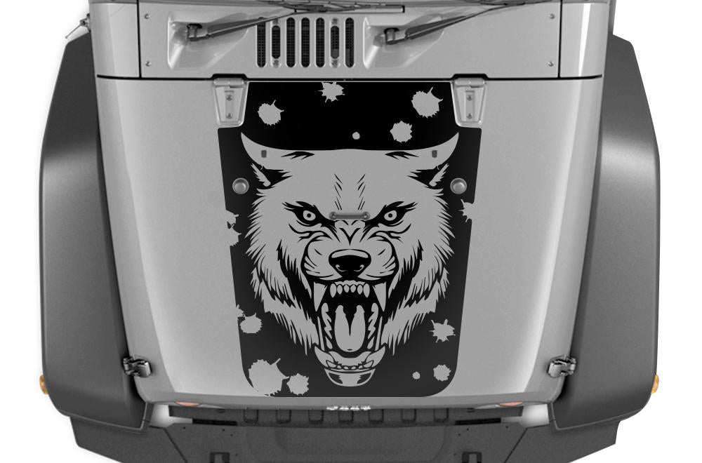 Jeep Wrangler Vinyl Hood Wrap (2007-2016) Wolf - RacerX Customs