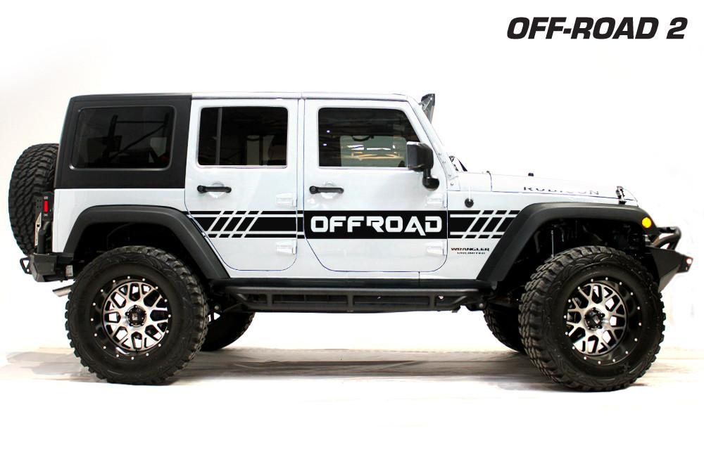 Jeep Wrangler 4-Door Vinyl Stripes (2007-2016) Offroad - RacerX Customs