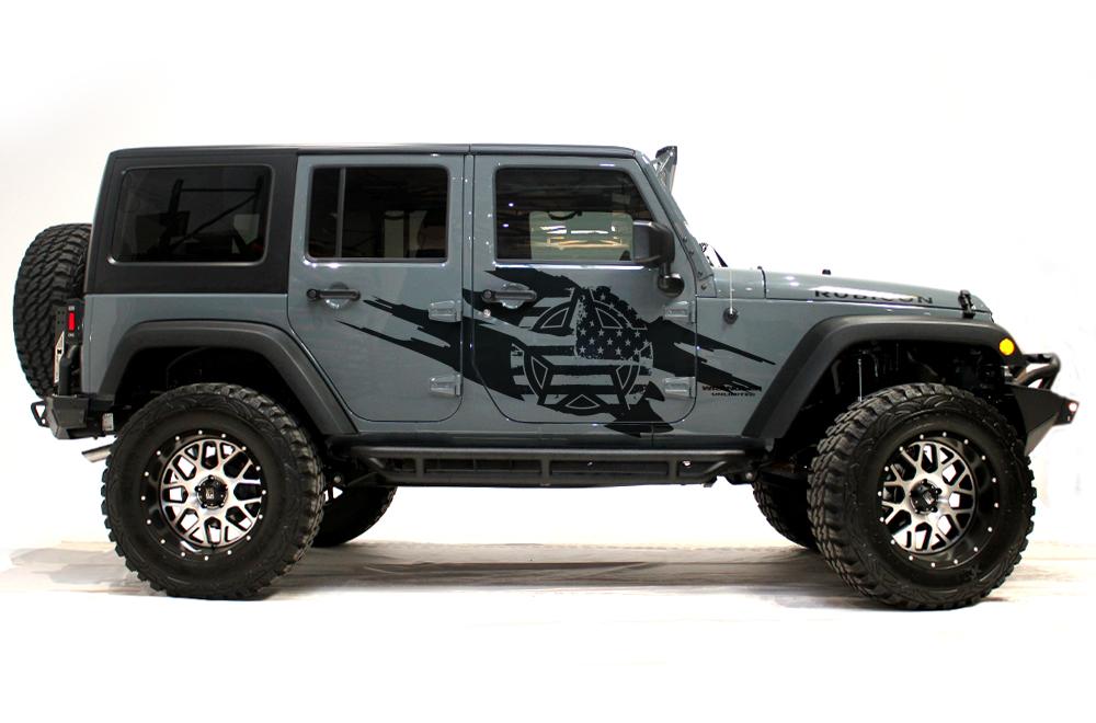 Jeep Wrangler 4-Door Vinyl Wrap Kit (2007-2016) Army Star - RacerX Customs