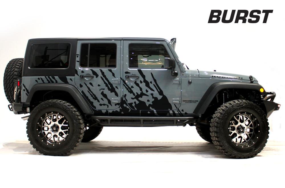 Jeep Wrangler 4-Door Vinyl Wrap Kit (2007-2016) Burst - RacerX Customs