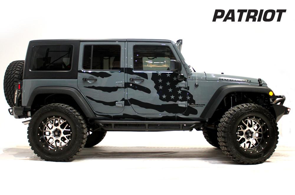 Jeep Wrangler 4-Door Vinyl Wrap (2007-2016) American Flag - RacerX Customs