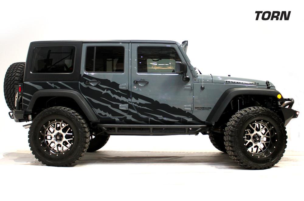 Jeep Wrangler 4-Door Vinyl Wrap Kit (2007-2016) Torn - RacerX Customs