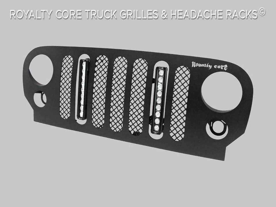 Jeep Wrangler Custom Grille with LED Light Bars (2007-2017) RCJK - RacerX Customs