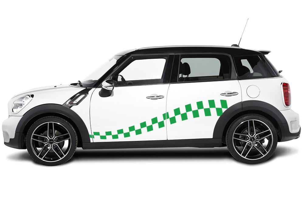 Mini Cooper Vinyl Checkered Stripes (2012-2014) - RacerX Customs