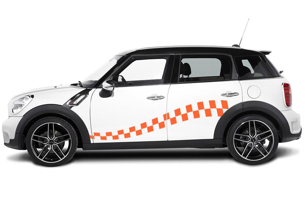 Mini Cooper Vinyl Checkered Stripes (2012-2014) - RacerX Customs