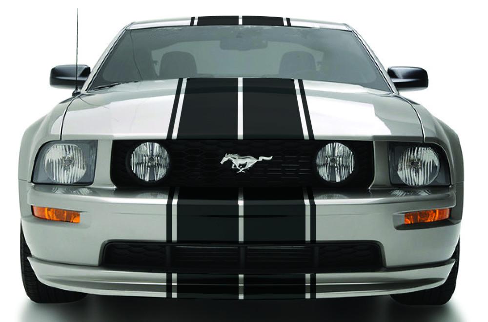 Vinyl Stripes Wrap Kit (2005-2009)  Racing Stripes shown on a Mustang - RacerX Customs