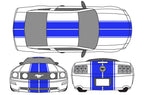 Ford Mustang Vinyl Stripes Wrap Kit (2005-2009) Racing Stripes - RacerX Customs