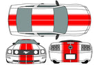 Ford Mustang Vinyl Stripes Wrap Kit (2005-2009) Racing Stripes - RacerX Customs