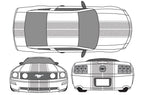 Ford Mustang Vinyl Stripes Wrap Kit (2005-2009) Racing Stripes - RacerX Customs