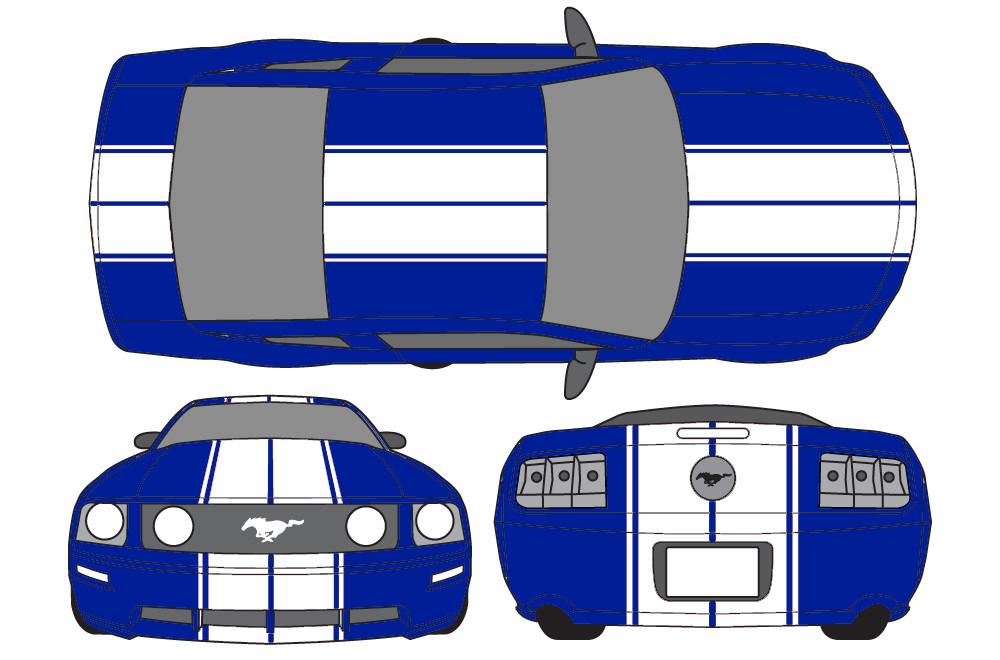 Ford Mustang Vinyl Stripes Wrap Kit (2005-2009) Racing Stripes - RacerX Customs