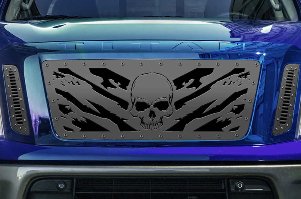 Titan Grille ('16-'19) Black Steel, NIGHTMARE - RacerX Customs | Auto Graphics, Truck Grilles and Accessories