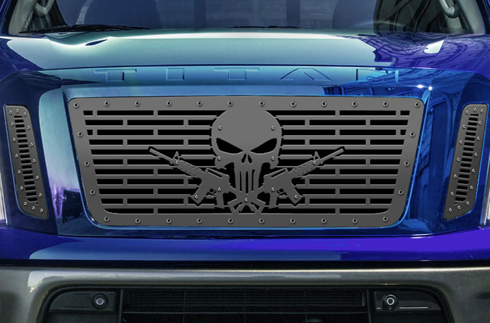 Nissan Titan Grille ('16-'19) Black Steel, AR-15 PUNISHER