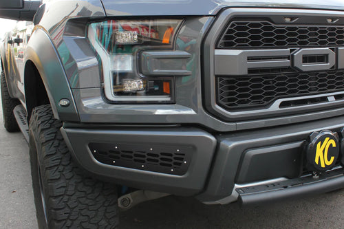 2 Piece Steel Bumper Grille Accents for Ford Raptor SVT ('17-'20)