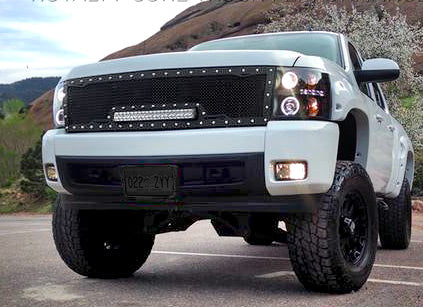 Chevy Silverado 1500 Grille with LED Bar (2007-2013) RC1X - RacerX Customs