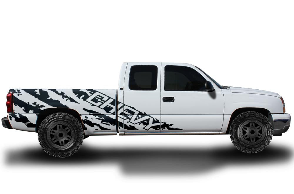 Chevy Silverado Extended Cab Wrap (1999-2007) Vinyl - Chevy-Shred - RacerX Customs
