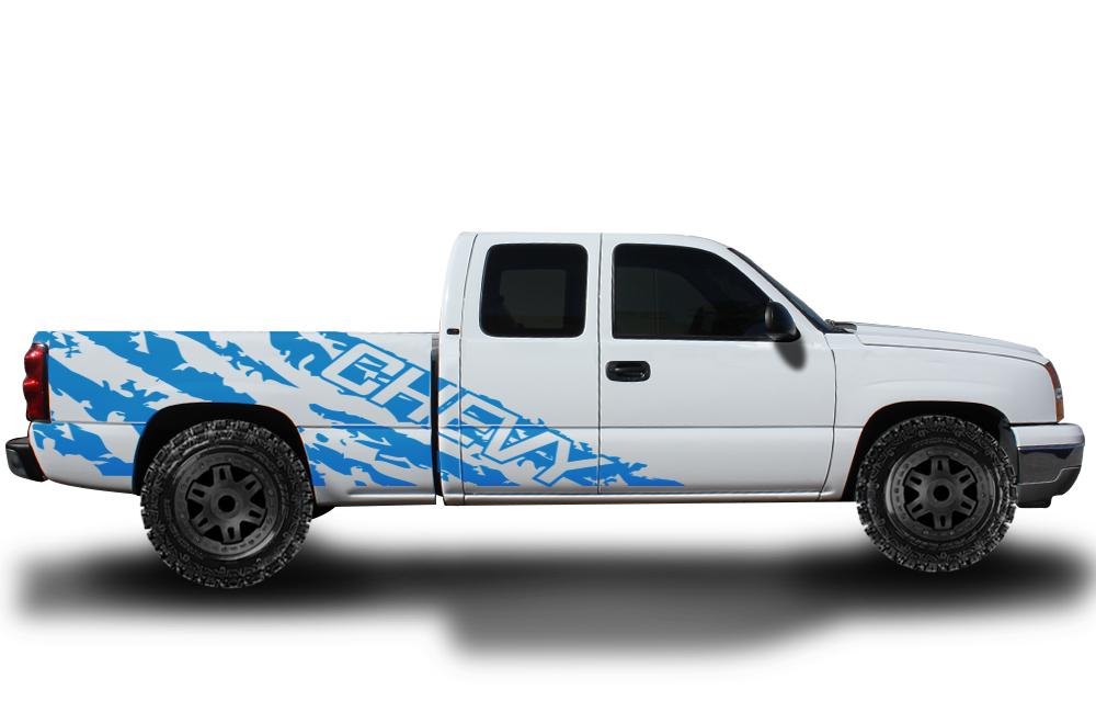 Chevy Silverado Extended Cab Wrap (1999-2007) Vinyl - Chevy-Shred - RacerX Customs