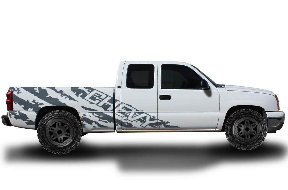 Chevy Silverado Extended Cab Wrap (1999-2007) Vinyl - Chevy-Shred - RacerX Customs