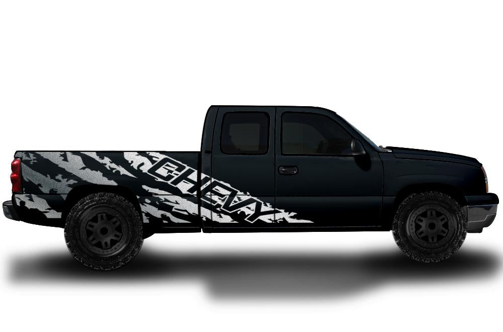 Chevy Silverado Extended Cab Wrap (1999-2007) Vinyl - Chevy-Shred - RacerX Customs