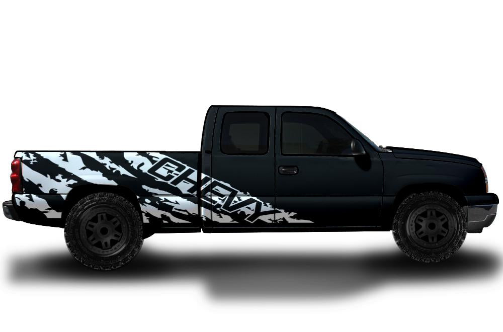 Chevy Silverado Extended Cab Wrap (1999-2007) Vinyl - Chevy-Shred - RacerX Customs