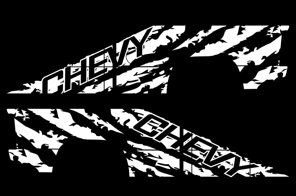 Chevy Silverado Extended Cab Wrap (1999-2007) Vinyl - Chevy-Shred - RacerX Customs