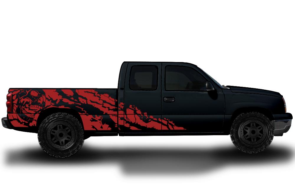Chevy Silverado Extended Cab Wrap (1999-2007) Vinyl - Nightmare - RacerX Customs