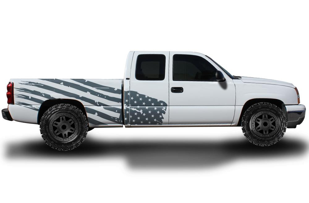 Chevy Silverado Extended Cab Wrap (1999-2007) Vinyl - American Flag - RacerX Customs