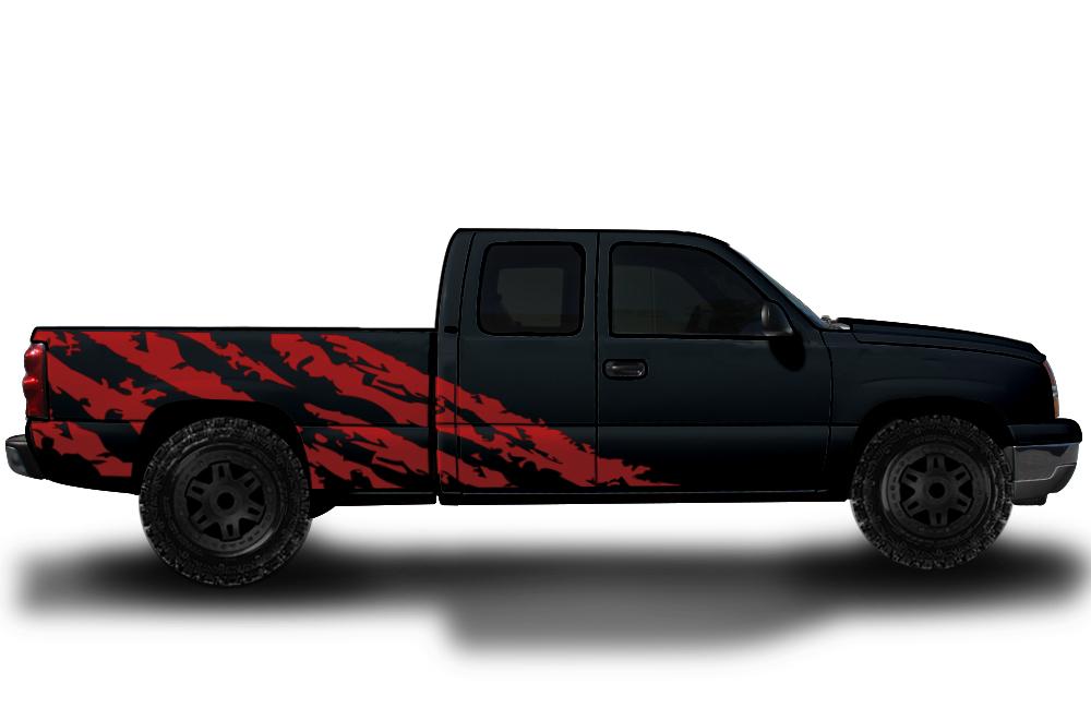 Chevy Silverado Extended-Cab Wrap (1999-2007) Vinyl - Shred - RacerX Customs